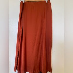 NASTY GAL satin midi skirt with side slit